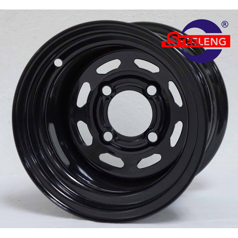 10 Steel Wheel  Black  Slotted – SW1001