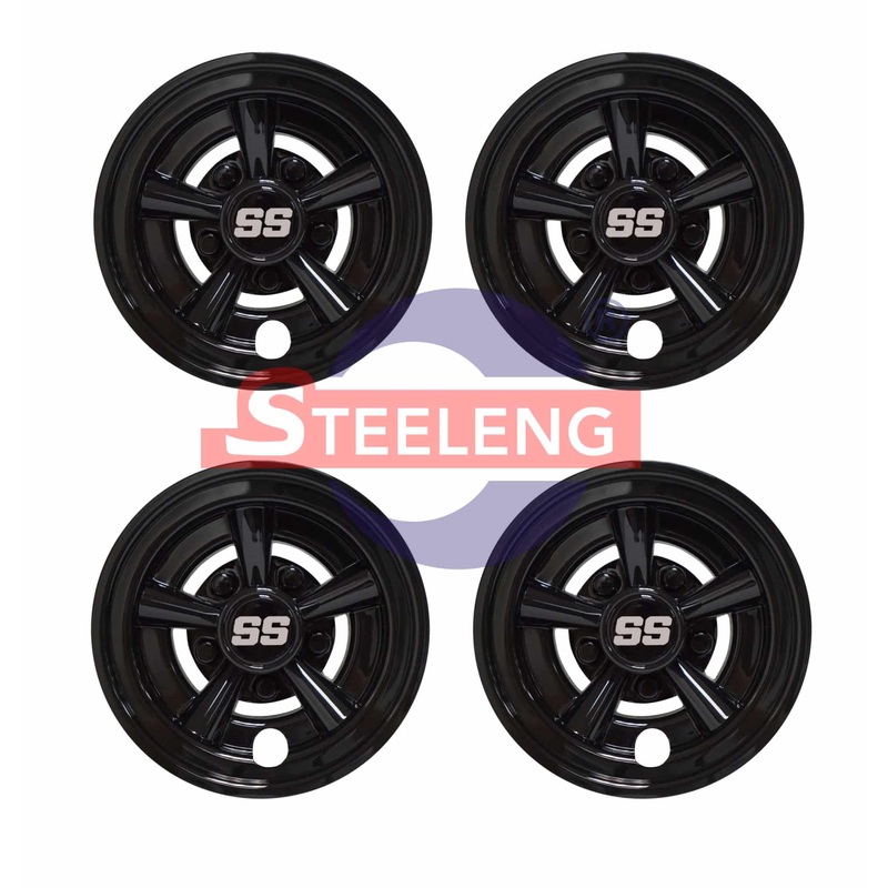 8 Wheel Covers Glossy Black finish SS design (SET OF 4) – WC0802