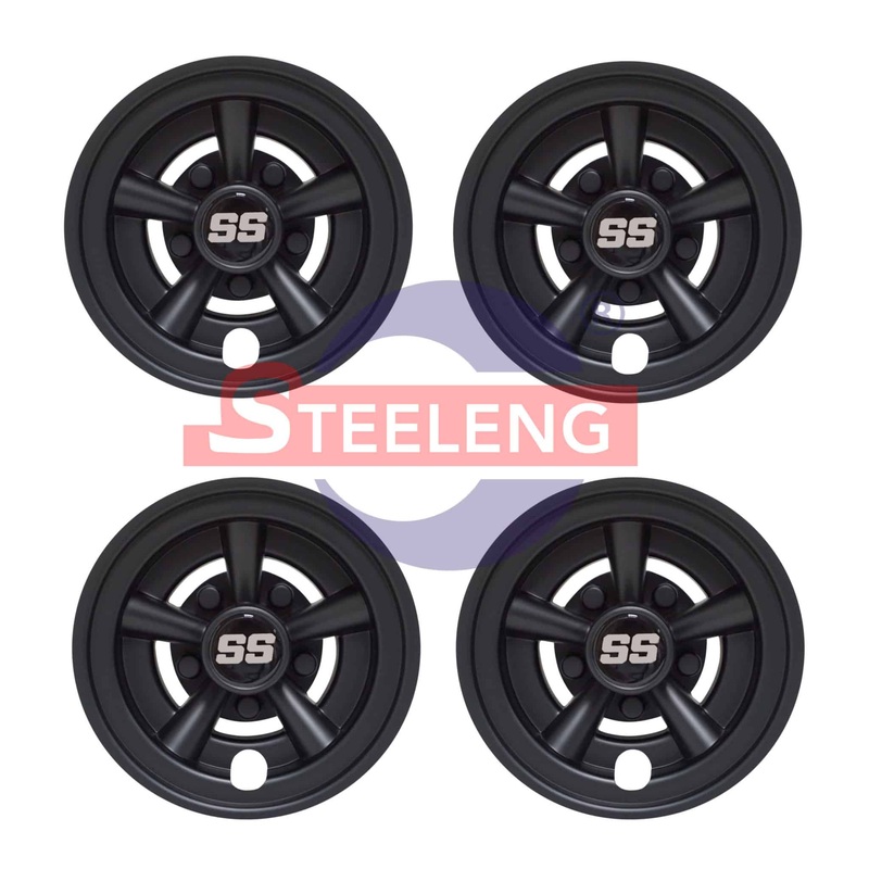8 Wheel Covers Matte Black finish SS design (SET OF 4) – WC0803