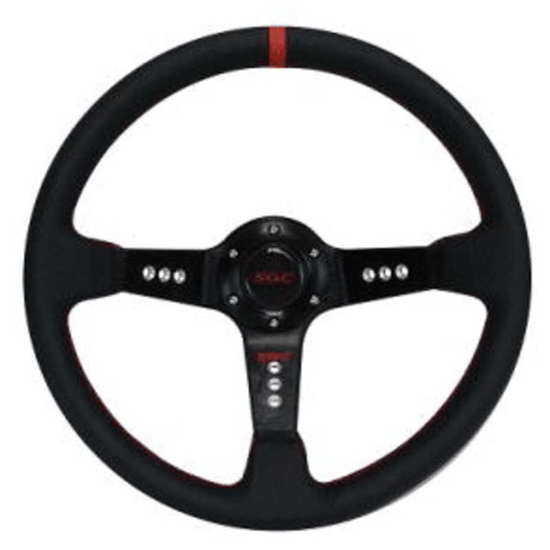 SW2 Steering Wheel  Negative offset  Black with Red Stripe – WA0002