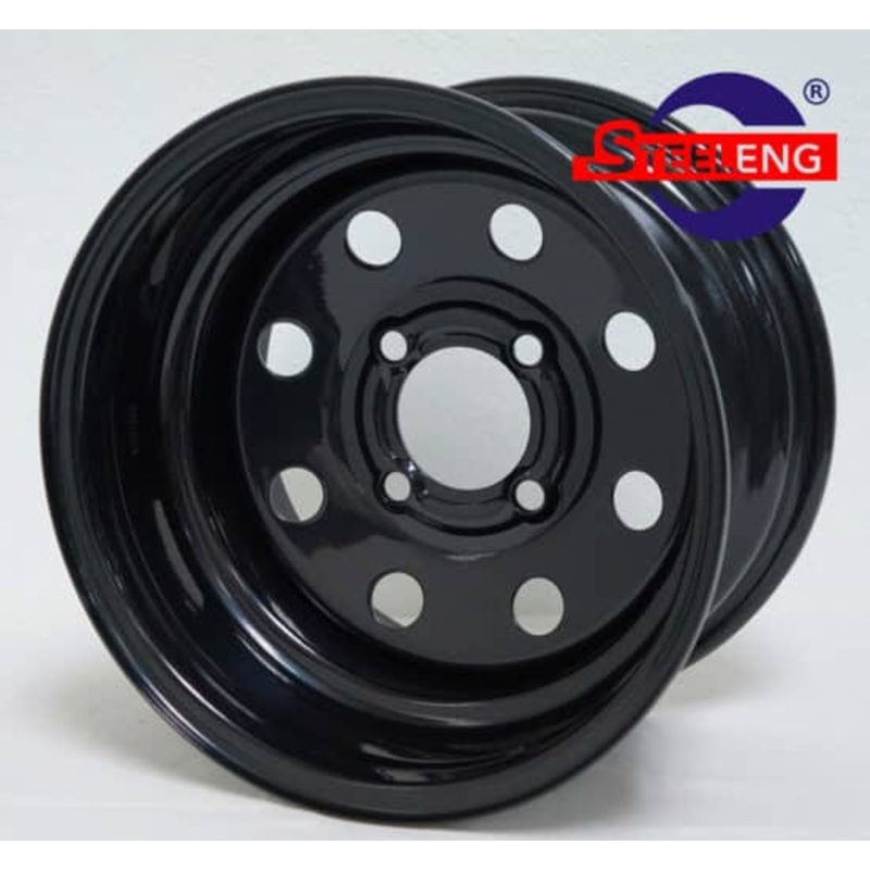 SGC 12″ Steel Wheel – Black – 8 Holes (SET OF 4)