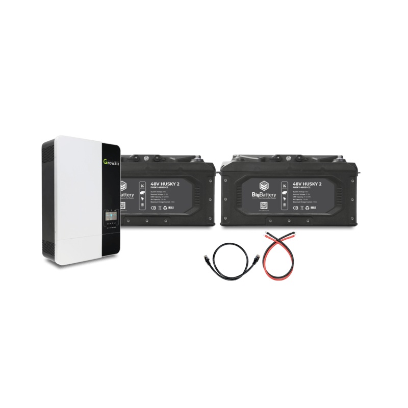 Big Battery 48V 2X HUSKY 2 KIT  3K Growatt Inverter