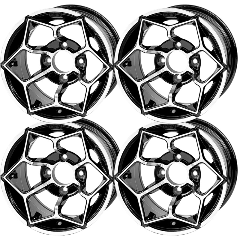 SGC 12 ” Hammerhead Machined/Black Wheel – Aluminum Alloy (SET OF 4)
