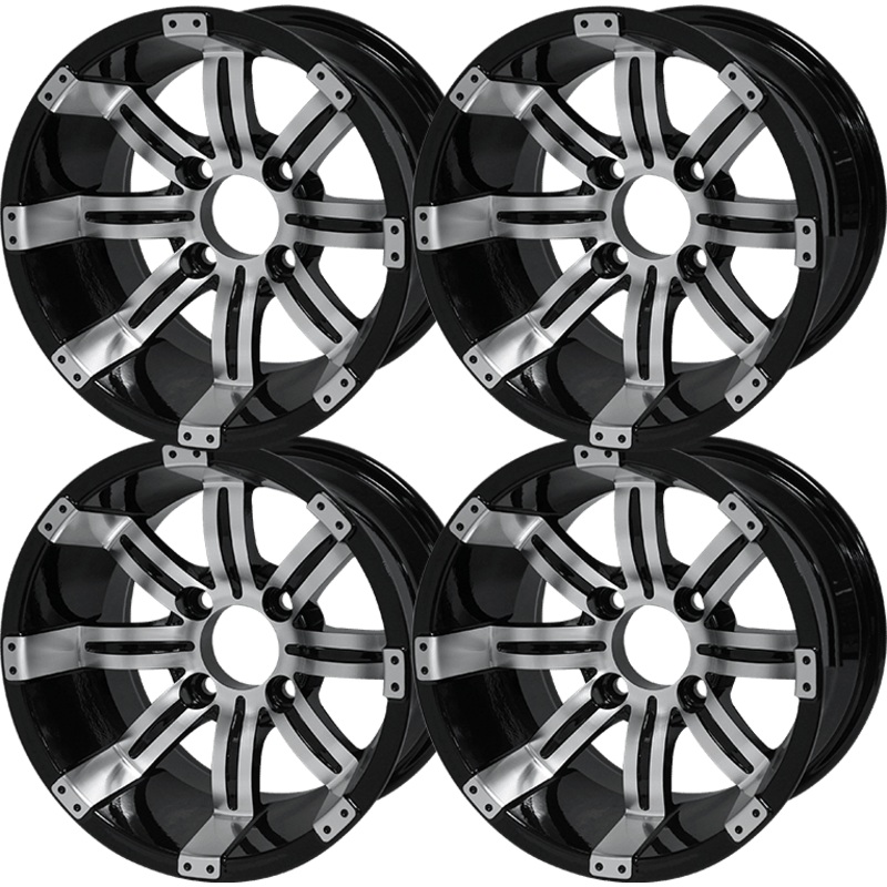 SGC 12 Tempest Machined Black Wheel  Aluminum Alloy (SET OF 4)