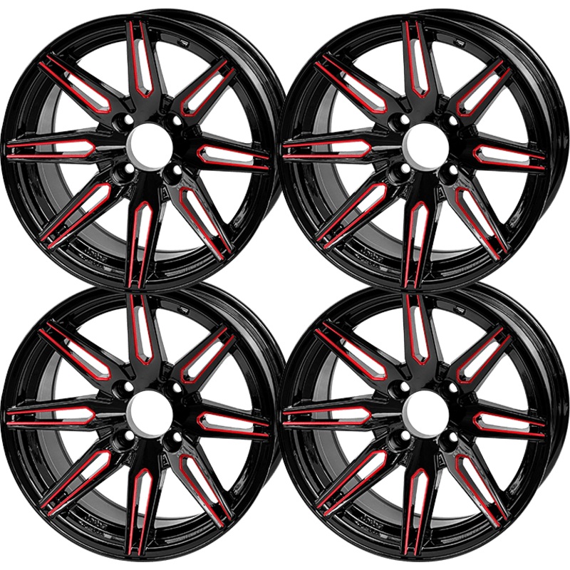 SGC 14 Lynx Red/Black Wheel  Aluminum Alloy (SET OF 4)
