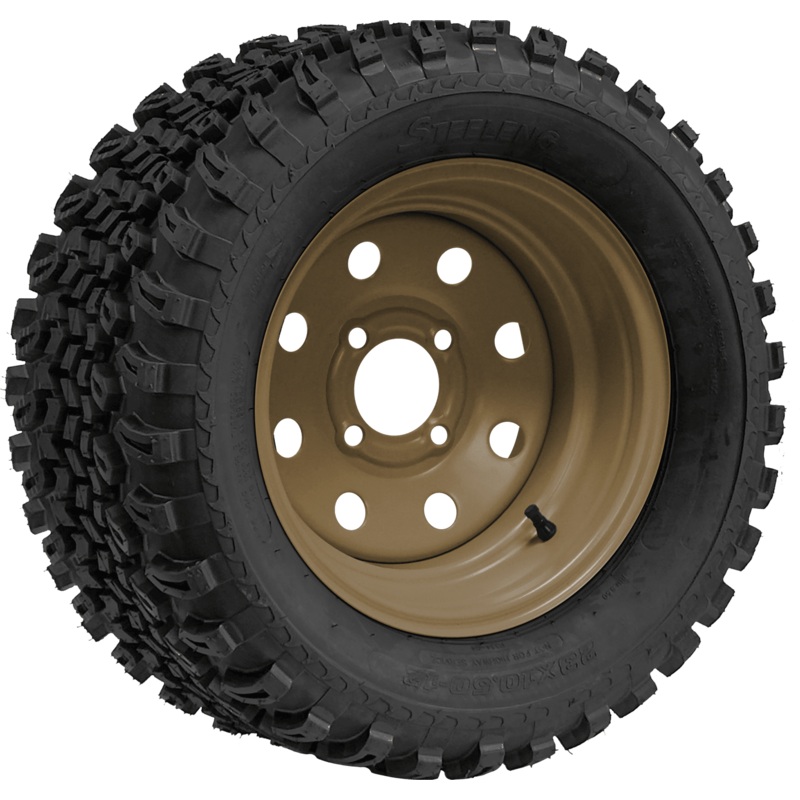 SGC 12″ Steel Wheel – Desert Sand – 8 Holes / STEELENG 23″x10.5″-12″ All Terrain Tire Tires Combo – Set of 4