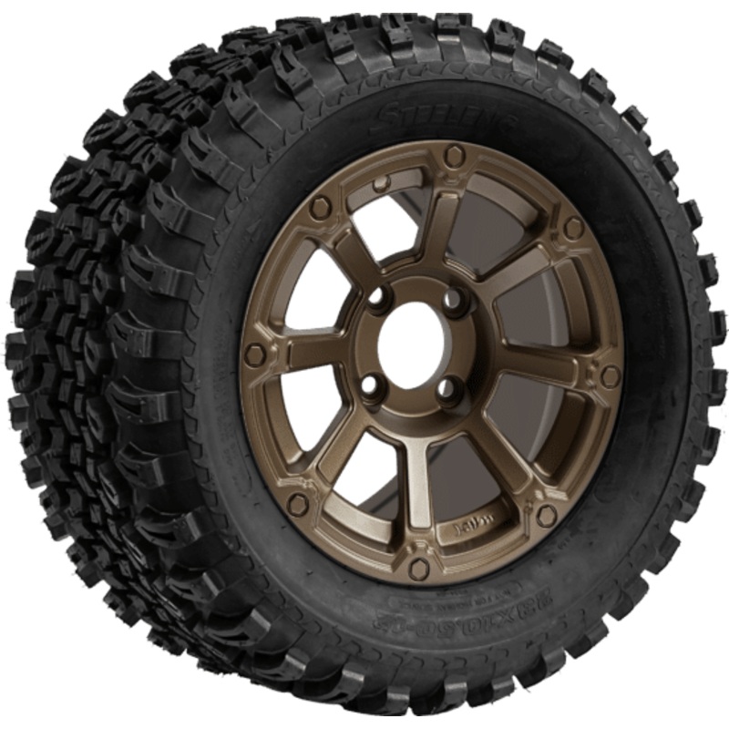 SGC 12 ” Cyclops Bronze Wheel – Aluminum Alloy / STEELENG 23 “x10.5 “-12 ” All Terrain Tire Tires Combo – Set of 4