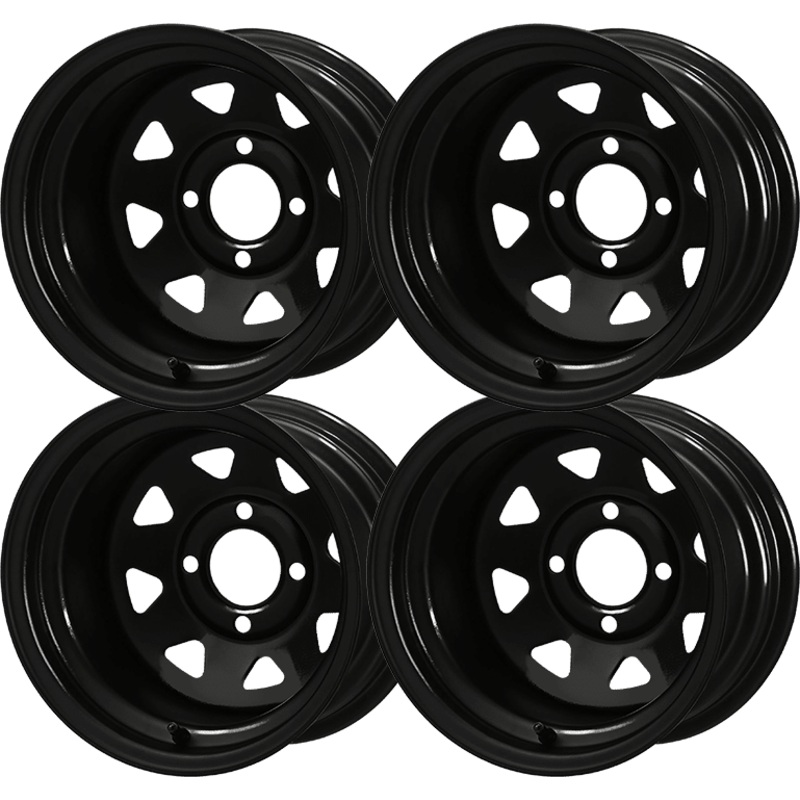 SGC 12 Steel Wheel  Black  Slotted (SET OF 4)