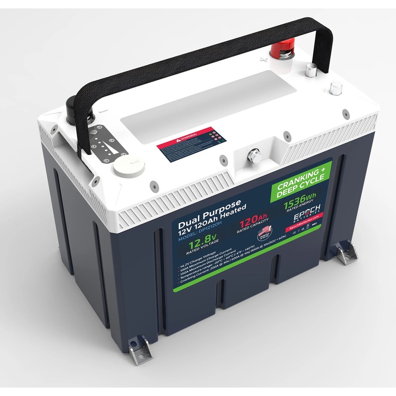 Epoch 12v 120AH Group 27 Cranking & Deep Cycle Lithium Battery Dual Purpose