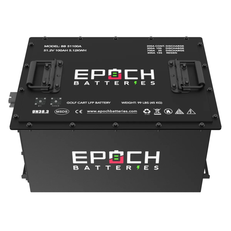 Epoch 48V 100AH  Lithium (LifePO4) Golf Cart Battery – Complete Kit Club Car