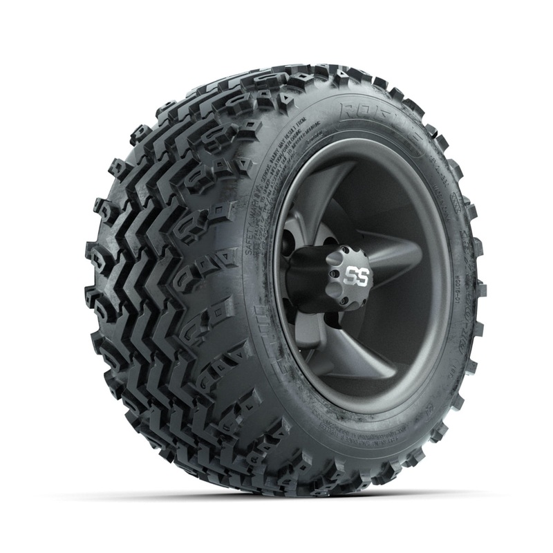 GTW Godfather Matte Grey 10 in Wheels with 18×9.50-10 Rogue All Terrain Tires  Full Set