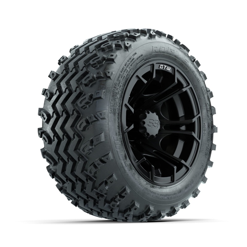 GTW Spyder Matte Black 10 in Wheels with 18×9.50-10 Rogue All Terrain Tires  Full Set