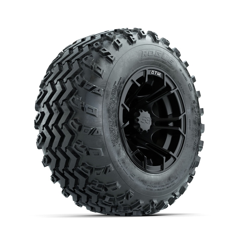 GTW Spyder Matte Black 10 in Wheels with 20×10.00-10 Rogue All Terrain Tires  Full Set