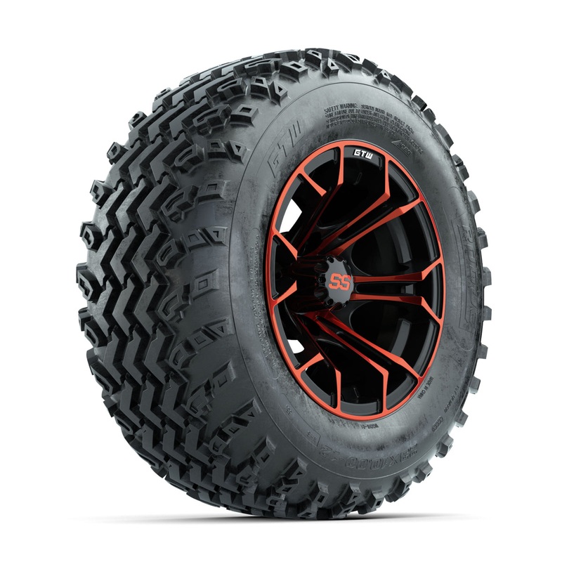 GTW Spyder Red/Black 12 in Wheels with 23×10.00-12 Rogue All Terrain Tires  Full Set