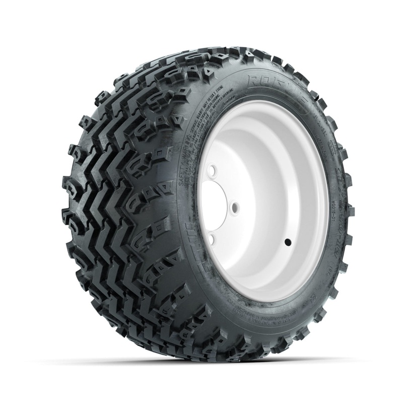 GTW Steel White 10 in Wheels with 18×9.50-10 Rogue All Terrain Tires  Full Set