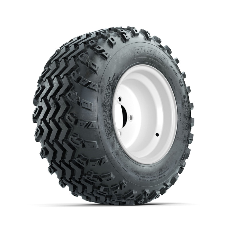 GTW Steel White 10 in Wheels with 20×10.00-10 Rogue All Terrain Tires  Full Set