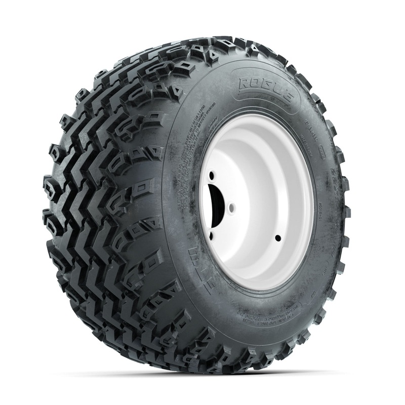 GTW Steel White 10 in Wheels with 22×11.00-10 Rogue All Terrain Tires  Full Set