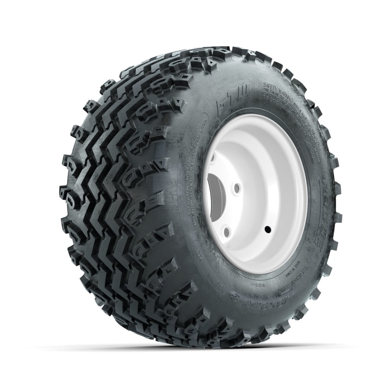 GTW Steel White Centered 5-Hole 8 in Wheels with 18×9.50-8 Rogue All Terrain Tires  Full Set