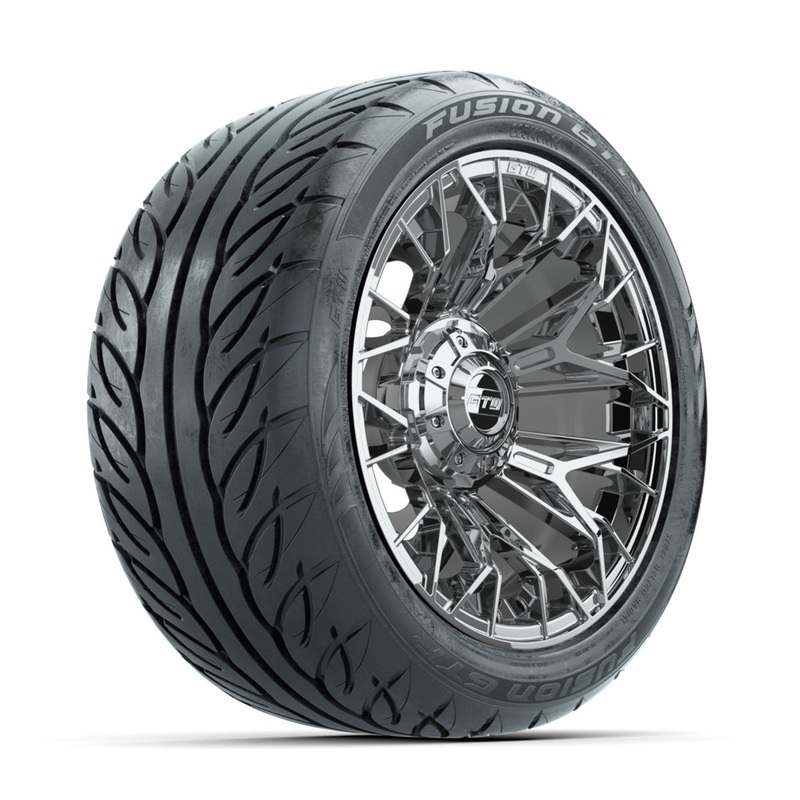 GTW Stellar Chrome 14 in Wheels with 225/40-R14 Fusion GTR Street Tires  Full Set