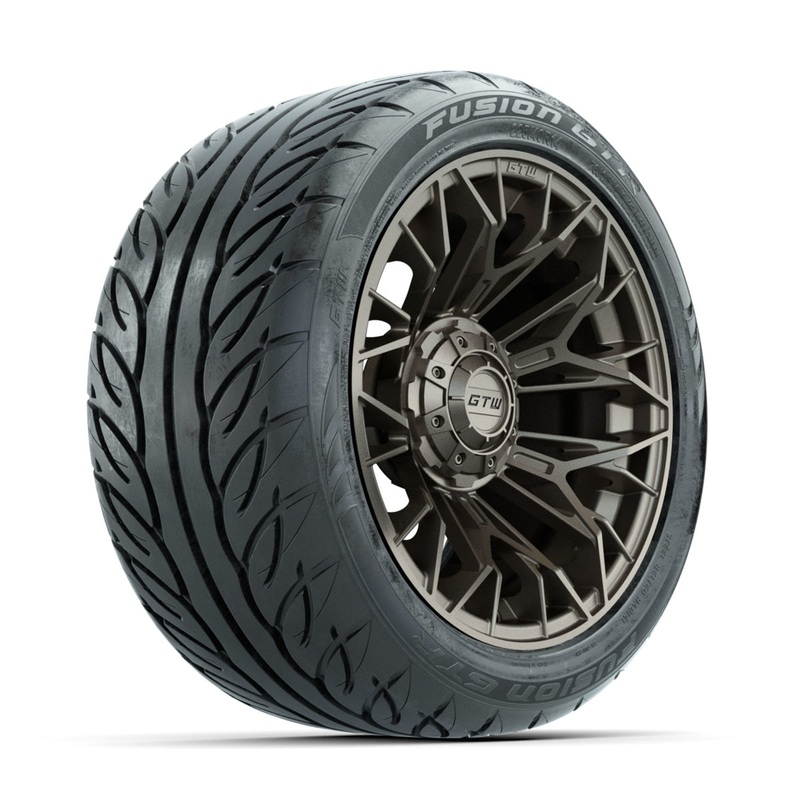 GTW Stellar Matte Bronze 14 in Wheels with 225/40-R14 Fusion GTR Street Tires  Full Set