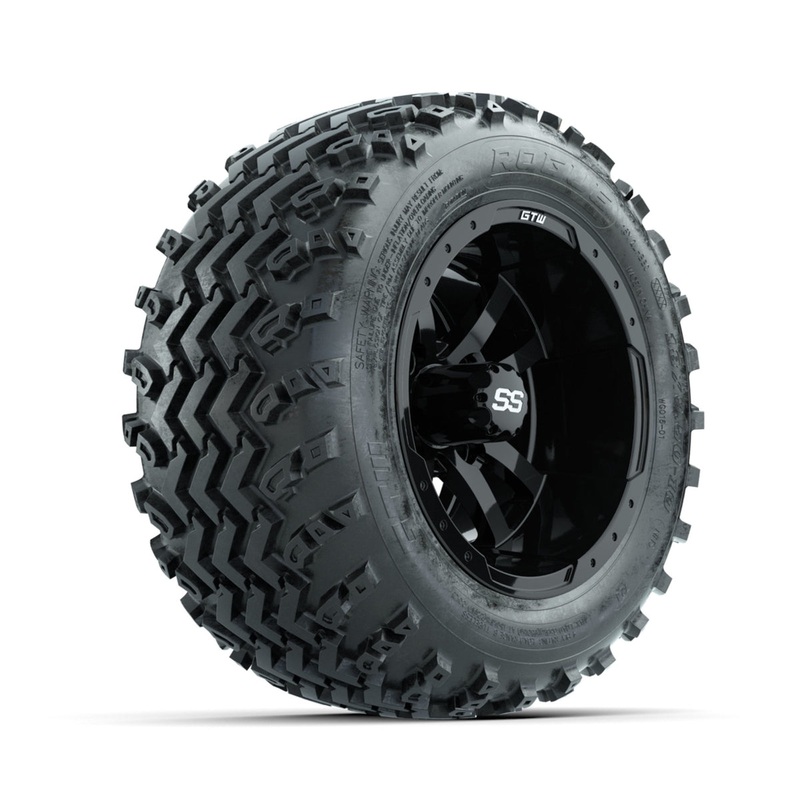 GTW Storm Trooper Black 10 in Wheels with 18×9.50-10 Rogue All Terrain Tires  Full Set