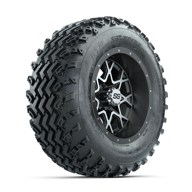 GTW Vortex Machined/Matte Grey 12 in Wheels with 23×10.00-12 Rogue All Terrain Tires  Full Set