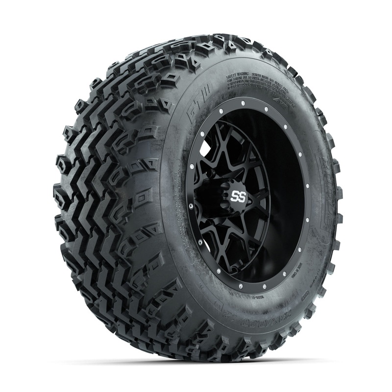 GTW Vortex Matte Black 12 in Wheels with 23×10.00-12 Rogue All Terrain Tires  Full Set