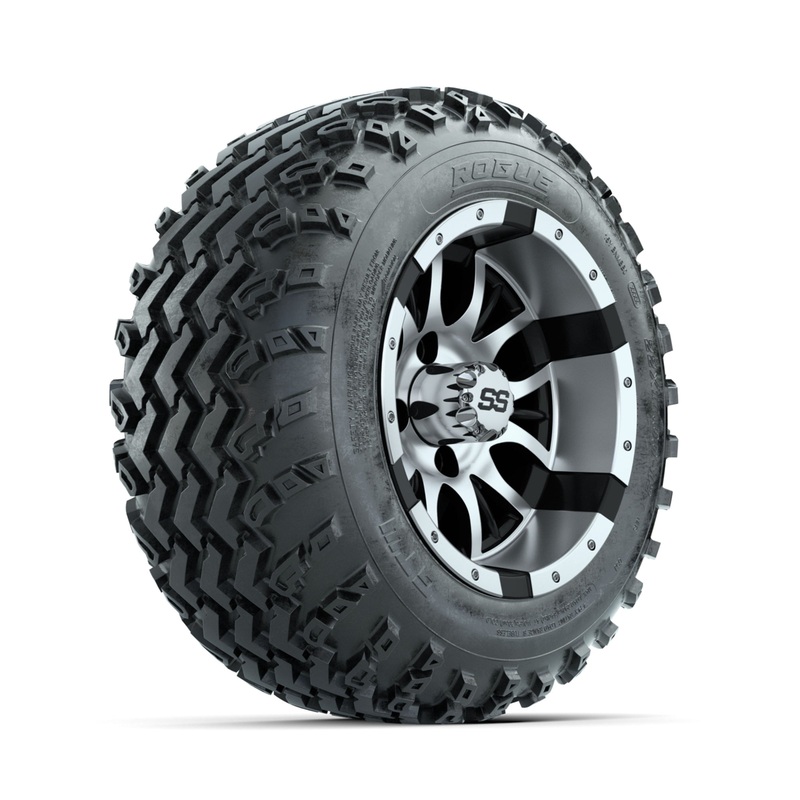 GTW Diesel Machined/Black 12 in Wheels with 22×11.00-12 Rogue All Terrain Tires  Full Set