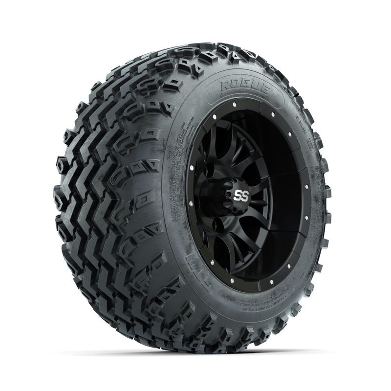 GTW Diesel Matte Black 12 in Wheels with 22×11.00-12 Rogue All Terrain Tires  Full Set