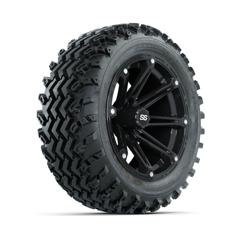 GTW Element Black 14 in Wheels with 23×10.00-14 Rogue All Terrain Tires  Full Set