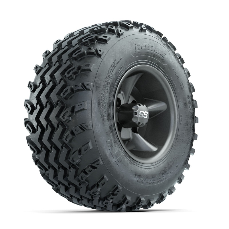 GTW Godfather Matte Grey 10 in Wheels with 22×11.00-10 Rogue All Terrain Tires  Full Set