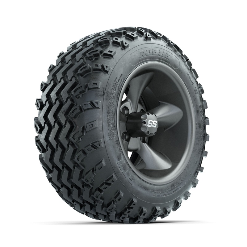 GTW Godfather Matte Grey 12 in Wheels with 22×11.00-12 Rogue All Terrain Tires  Full Set