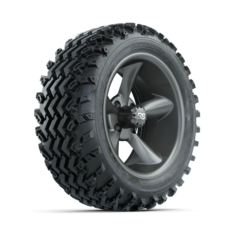 GTW Godfather Matte Grey 14 in Wheels with 23×10.00-14 Rogue All Terrain Tires  Full Set