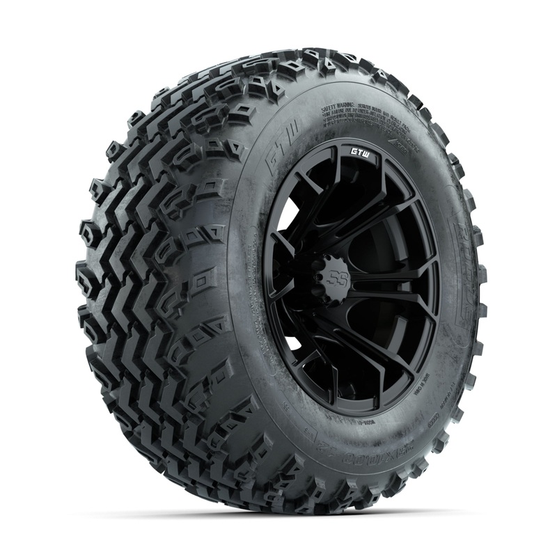 GTW Spyder Matte Black 12 in Wheels with 23×10.00-12 Rogue All Terrain Tires  Full Set