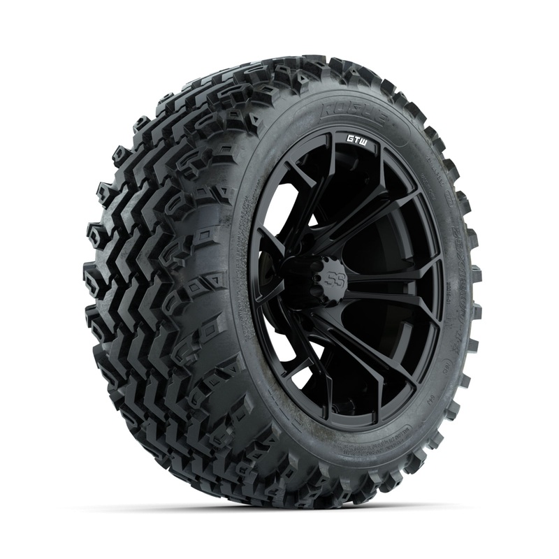 GTW Spyder Matte Black 14 in Wheels with 23×10.00-14 Rogue All Terrain Tires  Full Set
