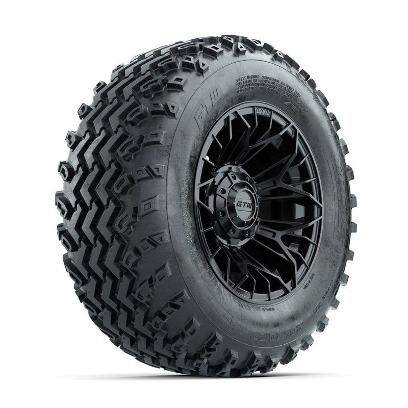 GTW Stellar Black 12 in Wheels with 23×10.00-12 Rogue All Terrain Tires  Full Set