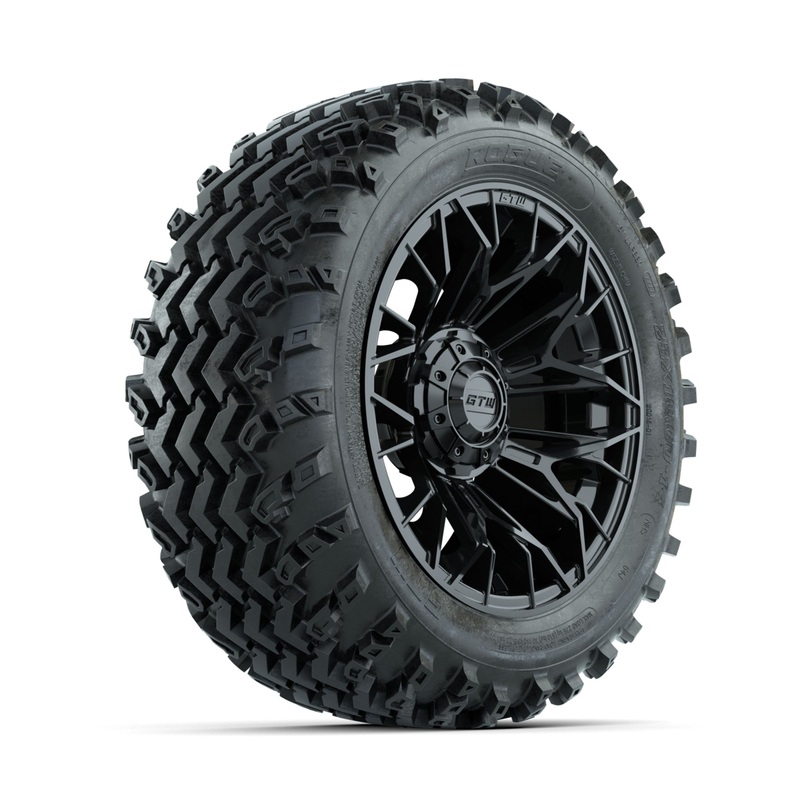 GTW Stellar Black 14 in Wheels with 23×10.00-14 Rogue All Terrain Tires  Full Set