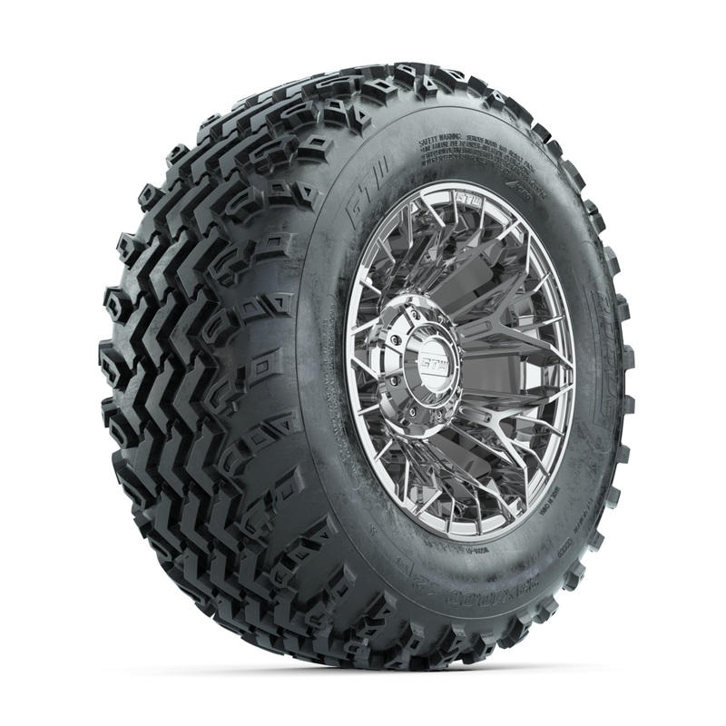 GTW Stellar Chrome 12 in Wheels with 23×10.00-12 Rogue All Terrain Tires  Full Set