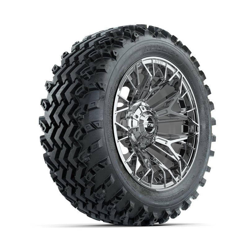 GTW Stellar Chrome 14 in Wheels with 23×10.00-14 Rogue All Terrain Tires  Full Set
