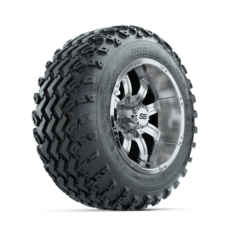 GTW Tempest Chrome 12 in Wheels with 22×11.00-12 Rogue All Terrain Tires  Full Set