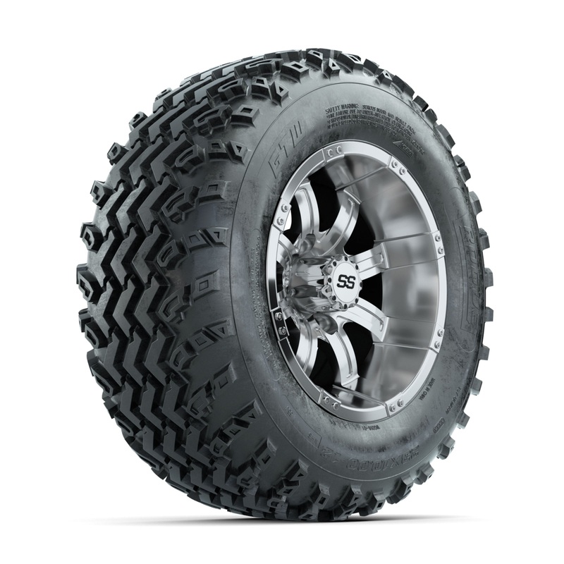 GTW Tempest Chrome 12 in Wheels with 23×10.00-12 Rogue All Terrain Tires  Full Set