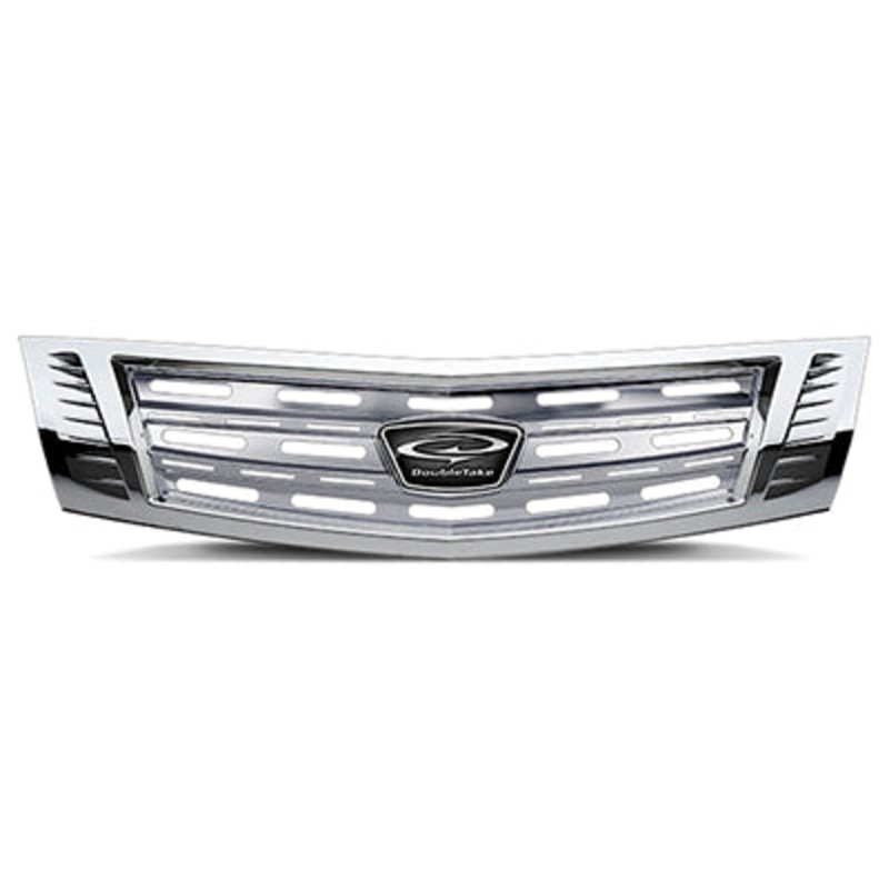 DoubleTake Grille, Phoenix, Slotted, Chrome/Chrome, EZGO RXV 08+, Yamaha Drive2