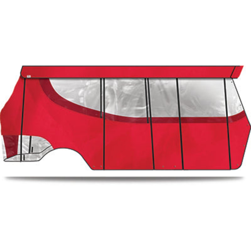 DoubleTake Enclosure & Valance for Kwick-Track Rail System, 6 Passenger, EZGO RXV 08+, Red