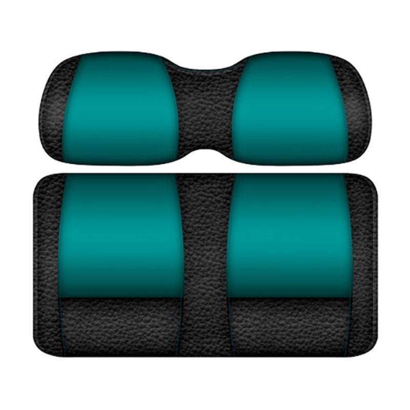 DoubleTake Veranda Front Cushion Set, E-Z-Go TXT 96+, Black/Teal