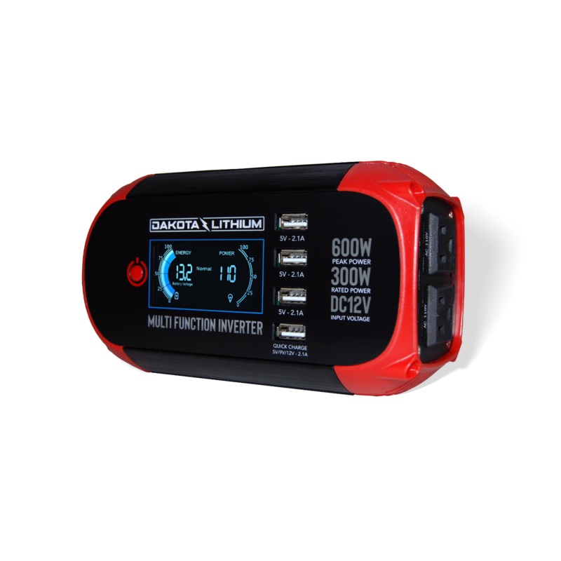 Dakota Lithium Multi Function 300W Power Inverter DC 12V to 110V AC Converter